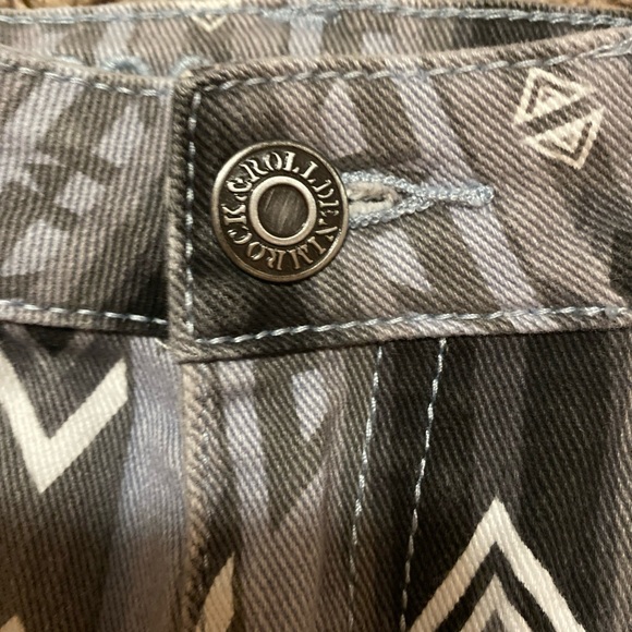 Rock & Roll Denim Ladies Multi Colored High Rise Flare Jeans WHN6091 Size 30x 34 - Picture 7 of 13